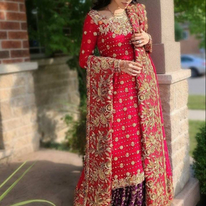 NEW--BEAUTIFUL HEAVY--KURTA, SARARA กับ DUPATTA DRESS--WITH BEAUTIFUL-ZARDOZI--EMBROIDERY งาน --- สำหรับงานปาร์ตี้/ฐานรายวัน = 2021 ---- - Product Image 1