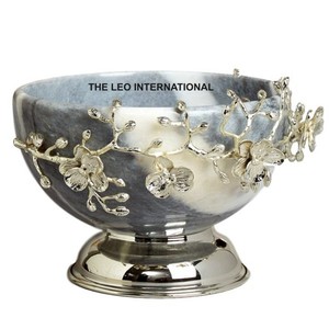 ชามดีไซน์รูปเขากวางอลูมิเนียมสแตนเลสโลหะสีเงินชามตกแต่งบ้านสไตล์ไม่เหมือนใครทันสมัย - Product Image 3
