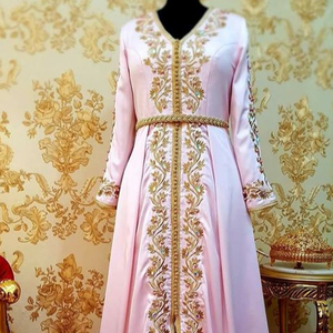 TRENDY---FLOOR LENGTH CAFTAN EMBROIDERY OF DABKA, CRYSTAL GLASS BEADS,GLASS STONE WORK FOR PARTY-WEAR @ 2022 - Product Image 1