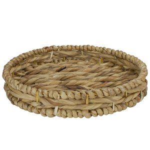 ถาดเสิร์ฟผักตบชวาทรงกลม,ถาดอาหารธรรมชาติสำหรับตกแต่งบ้านห้องครัวดีไซน์ไม่ซ้ำใคร - Product Image 2