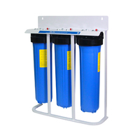 Purificateur d'eau sous évier 3 étapes «Taiwan Buder» pour toute la maison, avec filtre à charbon actif Big Blue en plastique de 20 pouces, sur pied pour extérieur
