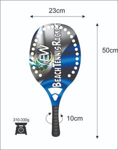 ไม้เทนนิสชายหาดแบบสั่งทำพิเศษ หน้าไม้ 20 มม. น้ำหนัก 320-340 กรัม ความยาว 50 ซม. ด้ามจับคาร์บอนไฟเบอร์ ตาข่ายคาร์บอนไฟเบอร์ผสมใยแก้ว - Product Image 3