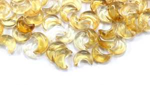 Vente en gros de cabochons en citrine jaune naturelle de 5 pièces en forme de lune lisse pour bijoux en pierre de naissance de novembre - Product Image 4