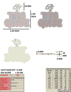 Colgantes de diamantes de lujo de oro rosa/blanco de 10 quilates, colgante de doble capa, nombre personalizado, colgantes de diamantes 5,69 - Product Image 2