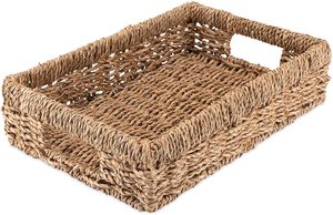 Panier de plateau de fruits en jonc de mer élégant tissé à la main durable et écologique plateaux de service tissés en jacinthe d'eau naturelle décoratifs - Product Image 2