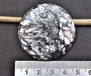 Cabochon de jaspe pin noir poli à la main en pierres précieuses, bijou à pendentif pour la création de bijoux - Product Image 5