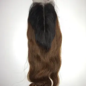 Virgin Remy Brown Hair Bundles With Lace Closure Vietnam Human Lace Frontal Closure, Raw Vietnam Hair Closure and Frontal