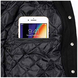 Custom Wholesale Lather Varsity Baseball Embroidered Casual Winter College <b>Jacket</b> with Custom Colors & Sizes - Product Image 3