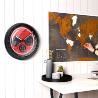 Reloj de Pared Creativo para Coche, Reloj de Metal para el Tablero, Relojes de Pared Modernos para Decoración del Hogar, Reloj de Pared Dorado Silencioso para Dormitorio, Cocina, Regalo de Cumpleaños D95
