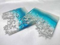 Sous-verres en résine époxy rose DIY pour la maison ou les cadeaux, design classique, marque LMB, sous-verres ronds