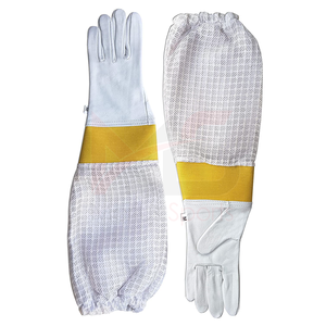 Guantes de apicultor de cuero de piel de cabra de nuevo estilo con mangas ventiladas y puños a prueba de picaduras ignífugos para Protección Laboral - Product Image 1