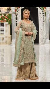 Costume de Kurti luxueux brodé noir, combinaison pantalon de guerre civile, Kameez - Product Image 2