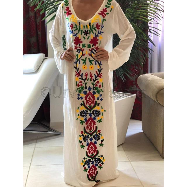 Elegant Mexican Dresses for Women - Long Sleeve Embroidery