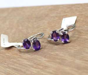 92.5 argent Sterling naturel violet améthyste à facettes forme ovale pierre précieuse à la main belle bague en gros - Product Image 4