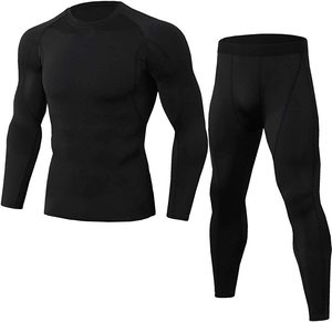 Combinaisons de Compression sexy pour hommes, ensembles d'entraînement pour adultes, Fitness, Yoga, d'entraînement de gymnastique, à manches longues, chemises, Leggings - Product Image 1