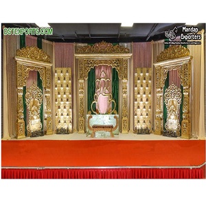 Escenario clásico de oro para bodas, decoración de escenario de boda de estilo indio Fusion, estilo clásico para Bodas de estilo srylankan - Product Image 1