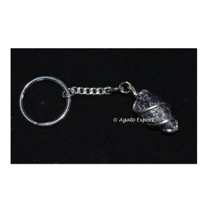 Fabriqué à la main de Pierres Précieuses Améthyste De Haute Qualité Fil Porte-clés - Product Image 3
