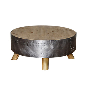 Table basse d'aviateur en cuir et alluminim, fourreau - Product Image 2