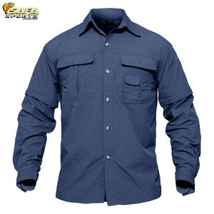 เสื้อเชิ้ตแขนสั้นสำหรับผู้ชาย,เสื้อเชิ้ตสำหรับผู้ชายเสื้อยุทธวิธีล่าสัตว์หลายกระเป๋าสำหรับเดินป่าแห้งเร็ว - Product Image 6