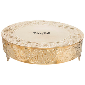 Support à gâteau en métal de forme ronde plaqué or porte-gâteau design fait main qualité supérieure en gros nouveau support à gâteau - Product Image 1