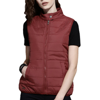 Veste matelassée d'hiver décontractée pour femmes demi-manches personnalisées à capuche produit de vente en gros à bas prix