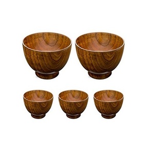 Juego de 4 cuencos de diferentes tamaños para servir, cuencos de madera de forma redonda de calidad superior para servir alimentos, superventas - Product Image 2