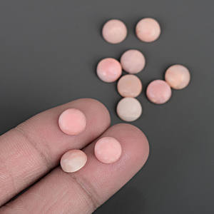 Gema de Ópalo Rosa Natural en Forma de Cabujón de 4 mm Calibrado, Piedra de Nacimiento Suelta con Reverso Plano para Joyería, Impresión Deslumbrante, Sin Cantidad Mínima de Pedido - Product Image 2