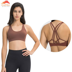 Soutien-gorge de sport pour entraînement fitness taille haute avec logo personnalisé pour femmes soutien-gorge de yoga léger grande taille en matériau souple respirant - Product Image 4