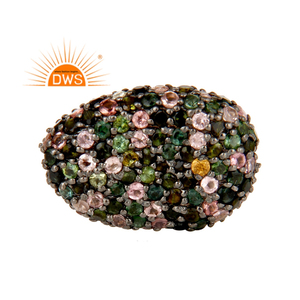 Piedra preciosa de turmalina múltiple Natural de plata esterlina para mujer, joyería para mujer, regalo para ella - Product Image 1