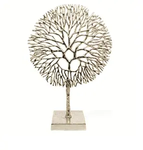 Серебряное металлическое дерево, декоративное украшение на металлической основе, идеально подходит для прекрасного дополнения к любой комнате в вашем доме