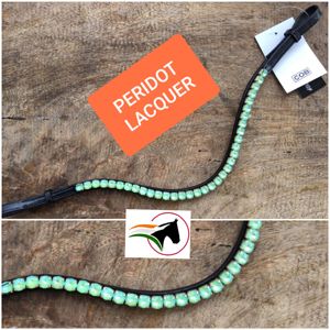 สายคาดหน้าผากม้าคริสตัลเคลือบเงาเพอริดอท 8 มม. ดีไซน์หรูหรา ทันสมัย สำหรับกีฬาขี่ม้า แบบเปิดด้านหลัง พร้อมแถบกาว - Product Image 5