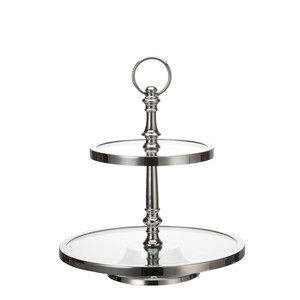 Hai Tier Bạc Hoàn Thiện Tròn Hình Dạng Kim Loại Bánh Máy Chủ Đứng Được Sử Dụng Trong Sinh Nhật Bên Lễ Kỷ Niệm Tốt Nhất Người Bán - Product Image 2