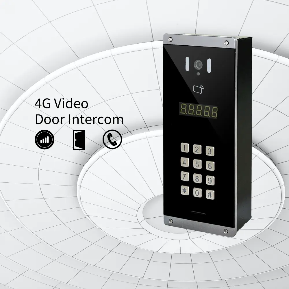 الاتصال بشبكة الجيل الرابع ال تي اي 4G LTE متعددة المستأجرين شقة فيديو جرس باب إنتركوم الباب إنترفون GSM 3G اللاسلكية