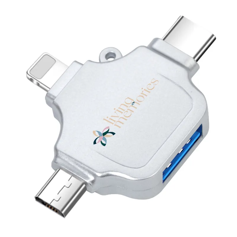 Adaptor Memori Tipe C Flash Drive Usb 4 In 1, Adaptor Wanita Ke USB A Ke Mobil USB Tipe C Adaptor Memori Usb Tipe C