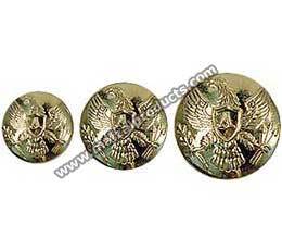 Servicio de diseño OEM Requisito personalizado 100% Botones de reproducción americanos uniformes con logotipo de metal y latón - Product Image 3