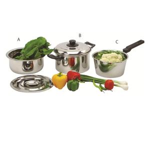 Ensemble de casseroles en acier inoxydable au design classique, respectueux de l'environnement, avec poignée - Product Image 6