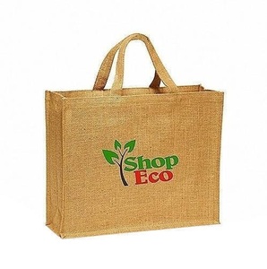 Sac d'épicerie en jute biologique avec logo personnalisé fourre-tout de transport promotionnel en toile de jute écologique pour supermarché style toile de jute naturelle - Product Image 1