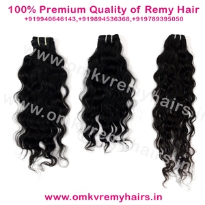 Extensions de cheveux humains Remy indiens vierges naturels Machine bouclée Double trame 100-110g Bundle Cheveux bruts des vendeurs - Product Image 2