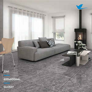 600x60กระเบื้องเคลือบเงาแบบเต็มตัวสีเทาขนาด0มม./600x1200มม. สำหรับผนังและพื้นในร่มและกลางแจ้ง - Product Image 3