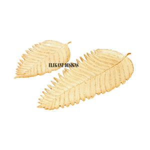 Plateaux de service pour feuilles, pour un mariage, ensemble de deux plateaux de service pour feuilles Vintage, en métal, décoratifs, pour la fête, Unique et le styliste - Product Image 1