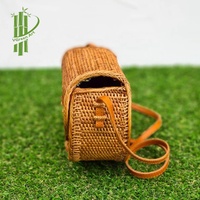 Tas Selempang Rotan Grosir VIETNAM, Tas Tangan Setengah Lingkaran Bambu untuk Wanita, Tas Pantai Liburan Musim Panas