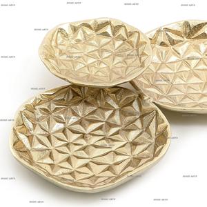 Ensemble de trois plats de service en aluminium couleur argent pour bonbons, dattes de forme ronde pour la maison - Product Image 6