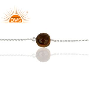Joyería de plata fina al por mayor, pulsera de piedras preciosas de ojo de tigre Natural, fabricante de joyería - Product Image 2