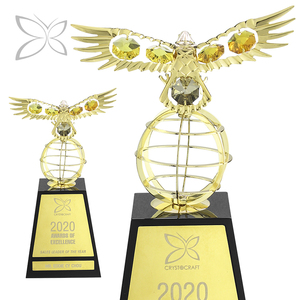 Crystocraft Cá Nhân Hóa Sang Trọng Mạ Vàng Eagle Trang Trí Với Rực Rỡ Cắt Pha Lê Giải Thưởng Trophy - Product Image 1