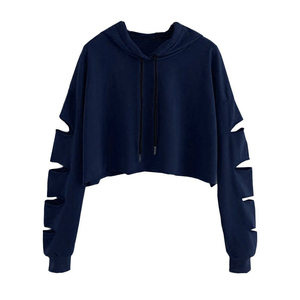 Hot Sale Women's Crop <b>Top</b> Hoodie Casual Oversized Pullover Print 100% Polyester Winter Customizable - Product Image 2