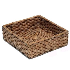 Servilletero de anillo cuadrado Vintage hecho a mano, ratán sostenible marrón para fiesta de boda, uso de cocina, servilletero de mesa rústico - Product Image 1