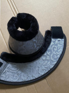 Botas de lujo con estampado de campana de caballo, color plateado, piel cómoda, duraderas, de gran alcance - Product Image 3