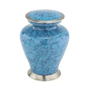 Venta superior urna de cremación para adultos con acabado de piedra urna de aluminio para cenizas funerarias modernas personalizadas para proveedores de cenizas funerarias India - Product Image 1
