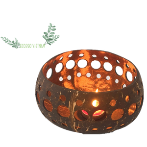 Wholesale 2025 Coconut Shell <b>Tea</b> <b>Light</b> Holder/Coconut Shell <b>Tea</b> <b>Light</b> Candle Holder With Engrave Laser Logo Made in Vietnam - Product Image 1