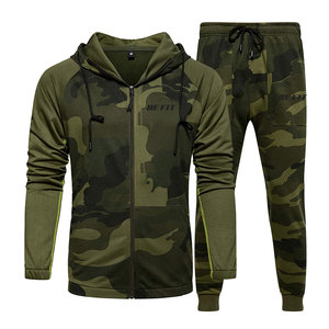 Men's Sweatsuit 2 Piece Hoodie Tracksuit Casual Camo Print Tracksuit for Men - Product Image 1